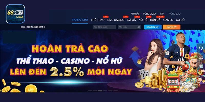 Casino 88Bet là sảnh game được yêu thích bậc nhất