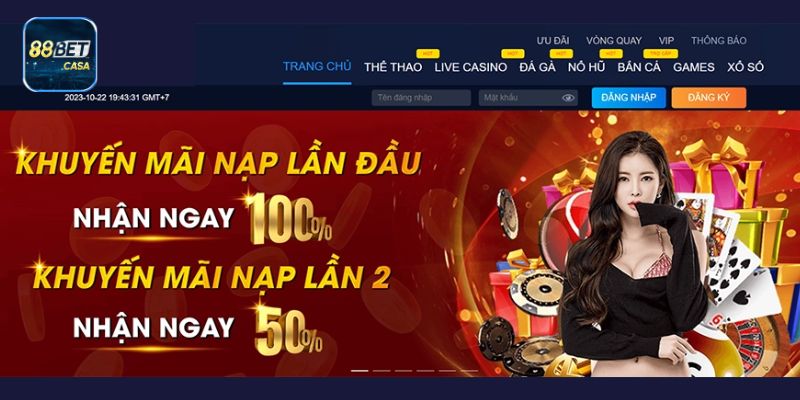 Giao diện Casino 88Bet gây ấn tượng đối với người chơi